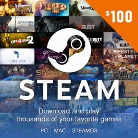 Карта Steam - 100 Долларов (цифровой код)
